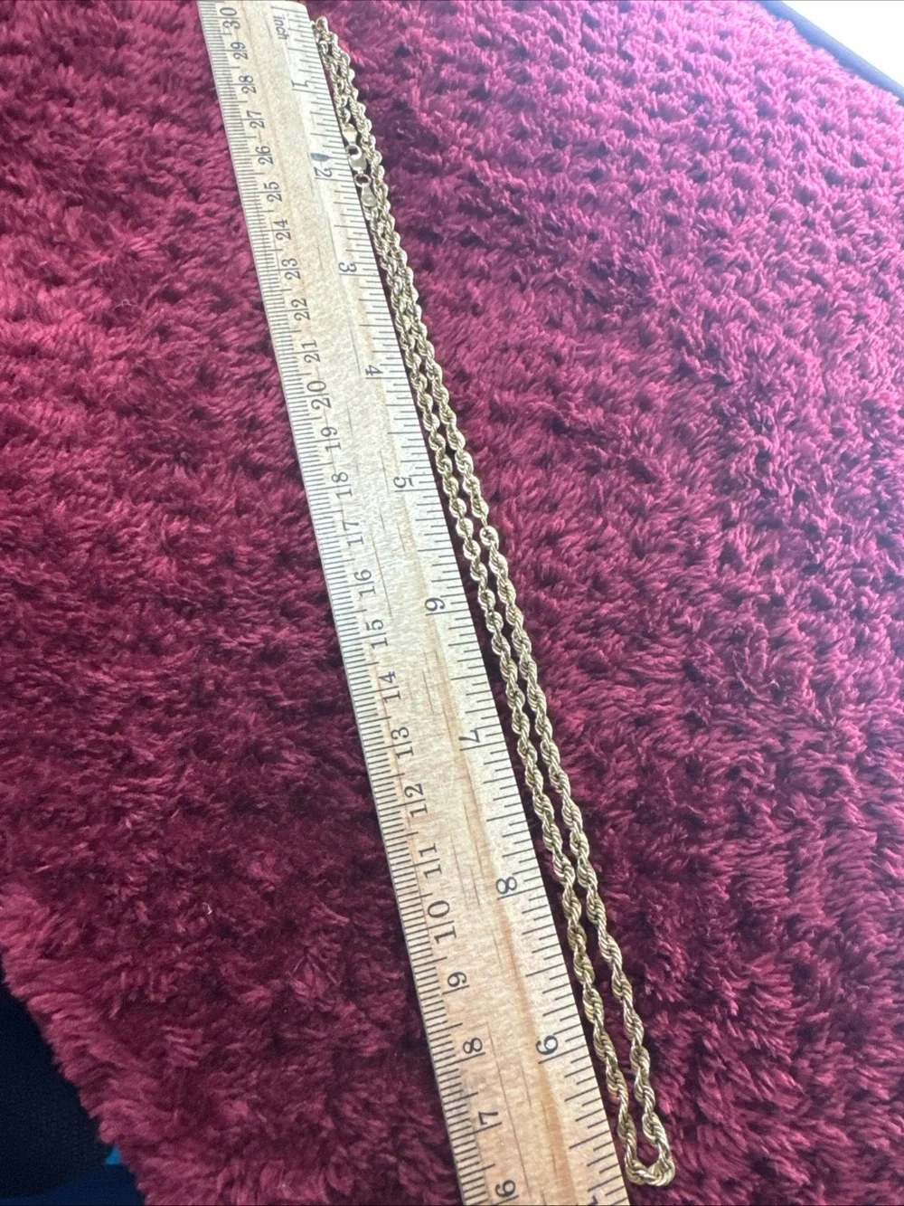 10K Yellow Gold Rope Chain Necklace 20” 3mm 4.7g Broken Needs Repair